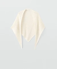Mango Women's Open-Worked Knit Shawl