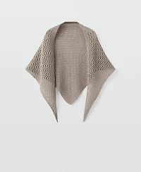 Mango Women's Open-Worked Knit Shawl