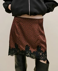 Mango Women's Polka Dot Slip Skirt