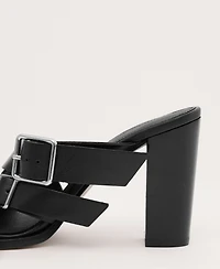 Mango Women's Buckles Leather Strap Sandals