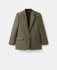 Mango Women's Lapel Pockets Straight Suit Jacket