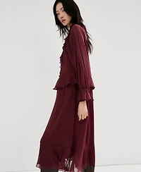 Mango Women's Long Ruffled Dress