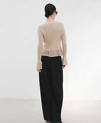 Mango Women's Ruffle Knit Cardigan