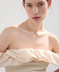 Mango Women's Strapless Knitted Top