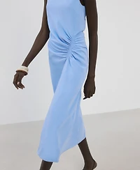 Mango Women's Ruched Midi Dress