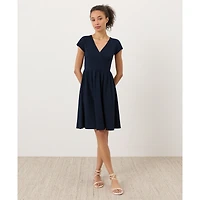 Pact Women's Organic Cotton Fit & Flare Crossover Dress
