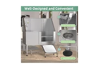 Aecojoy 50” Height Adjustable Stainless Steel Dog Bathtub with Ramp