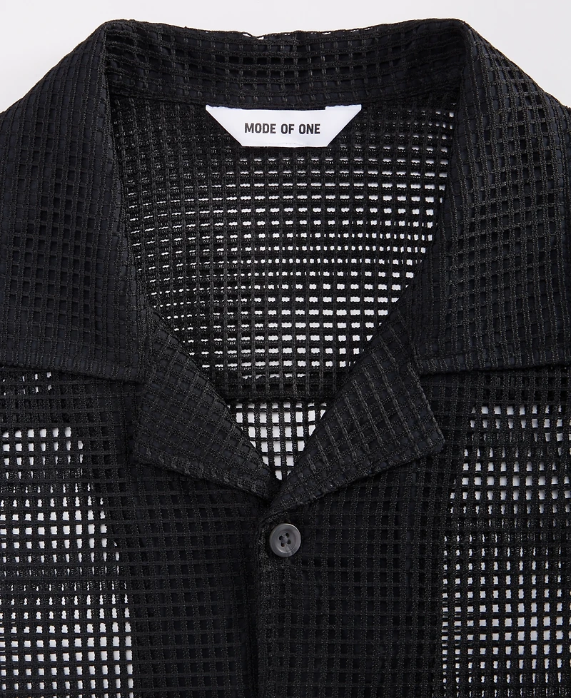 Mode of One Men's Boxy-Fit Short-Sleeve Mesh Shirt, Macy's Exclusive