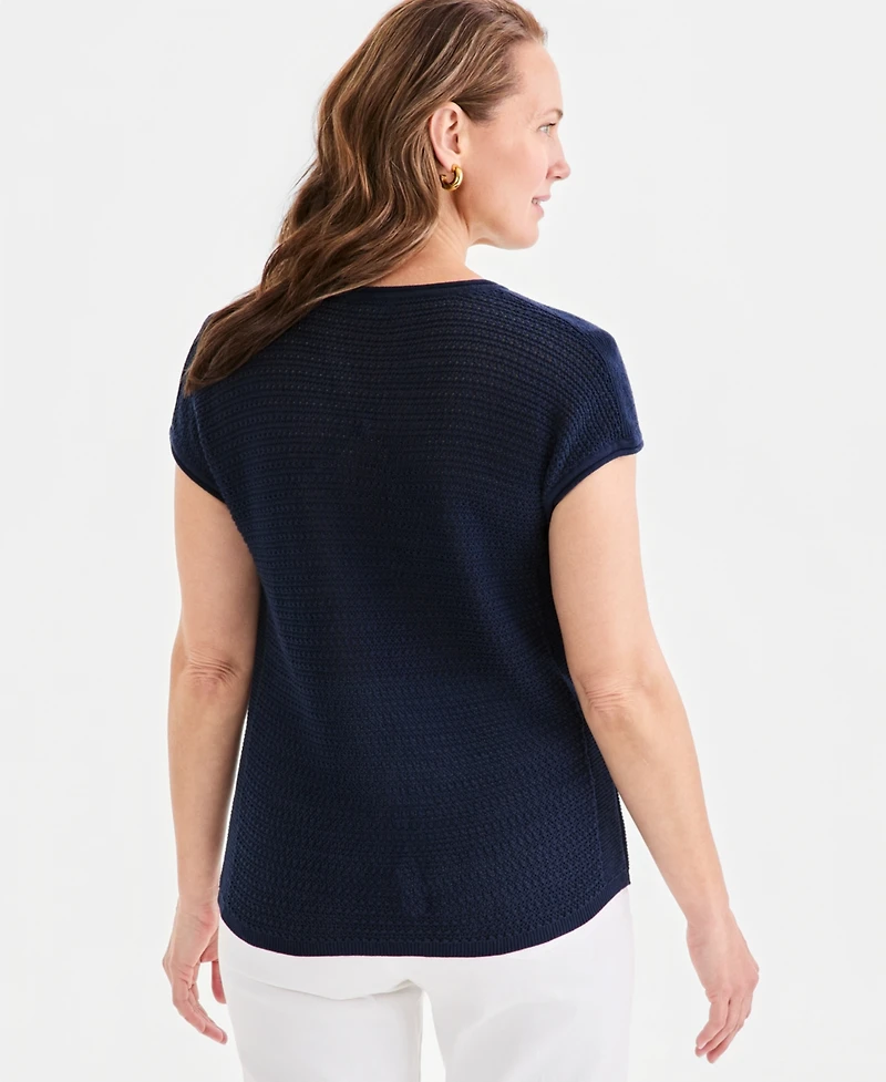 Style & Co Women's Open-Stitch Cap-Sleeve Sweater, Macy's Exclusive