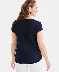 Style & Co Women's Open-Stitch Cap-Sleeve Sweater, Macy's Exclusive