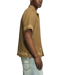 Lucky Brand Men's Short-Sleeve Bandana Eyelet Shirt