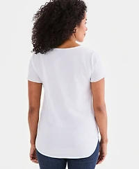 Style & Co Women's Short-Sleeve Scoop-Neck Top, Macy's Exclusive