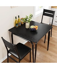 gaomon 3-Piece Dining Room Set, Table and 2 Chairs with Backrests and Padded Seats, Space Saving for Living Room