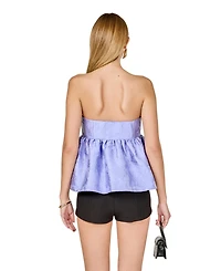 endless rose Women's Jacquard Babydoll Tube Top