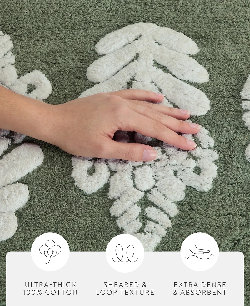 ienjoy Home Floral Cotton Bath Mat, 24" x 17"