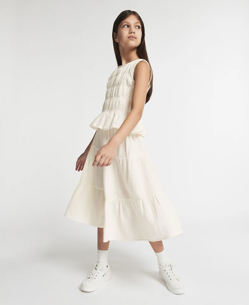 Calvin Klein Girls' 7-16 Crinkle Knit Tiered Skirt