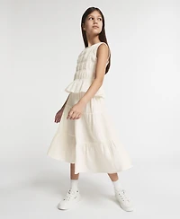 Calvin Klein Girls' 7-16 Crinkle Knit Tiered Skirt