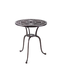 Clihome 24" Round Cast Aluminum Patio Bistro Table with 2" Umbrella Hole