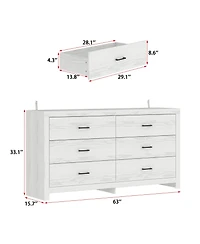 Famapy 6-Drawer Finish Dresser Chest of Drawers Cabinet