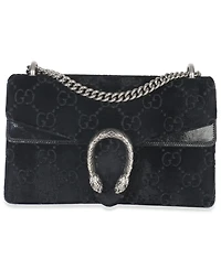 Pre-Owned Gucci Black Gg Embossed Velvet Small Dionysus Chain Bag