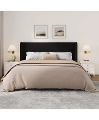 gaomon Soft Upholstered Platform Bed Frame with Wingback Headboard – Sturdy Wooden Slats, Noise-Free, No Box Spring Needed