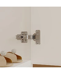 Famapy High Gloss Mirrored Doors Wardrobe Armoires with 4 Mirror Doors