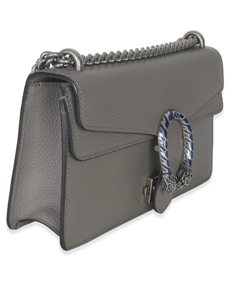 Pre-Owned Gucci Dusty Grey Pebbled Calfskin Small Dionysus Shoulder Bag