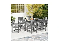 Slickblue 6 Person Patio Dining Table with Wood Look Top
