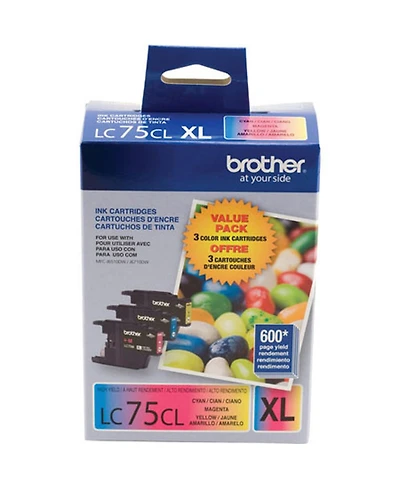 Brother LC75 Innobella Xl Series High Yield Cyan, Ink Cartridges, Upto 600 Page Yields, 3 Pack