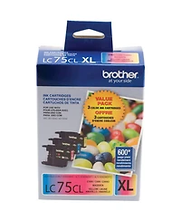 Brother LC75 Innobella Xl Series High Yield Cyan, Ink Cartridges, Upto 600 Page Yields, 3 Pack
