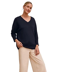 Celtic & Co. Women's Slouchy V-Neck Pure Wool Jumper