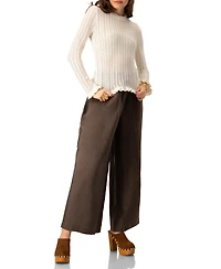 Ivonne Women's Long Sleeve See-Through Knitted Blouse