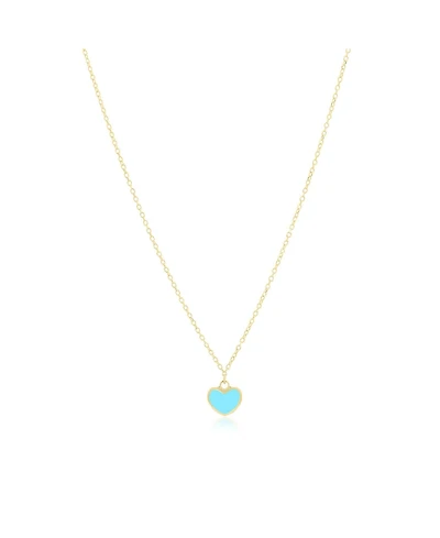 The Lovery Mini Turquoise Single Heart Necklace 14K Gold