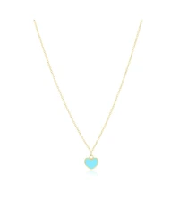 The Lovery Mini Turquoise Single Heart Necklace 14K Gold