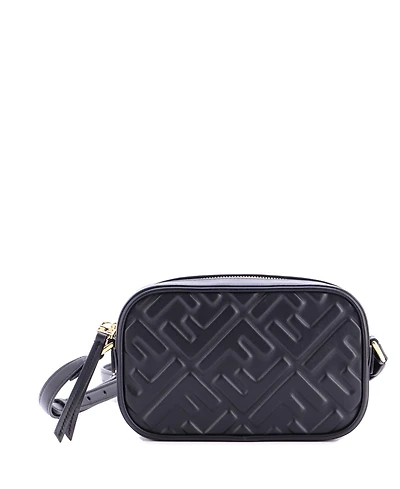 Pre-Owned Fendi Mini Camera Case Bag Zucca Embossed Leather