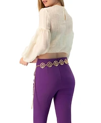 Ivonne Women's Long Sleeve Balloon Blouse