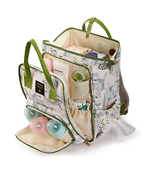 Sunveno Wide Open Frame Diaper Bag Backpack with Insulated Bottle Pockets