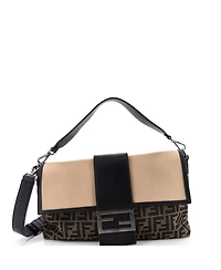 Pre-Owned Fendi Large Baguette Nm Bag Zucca Canvas with Leather