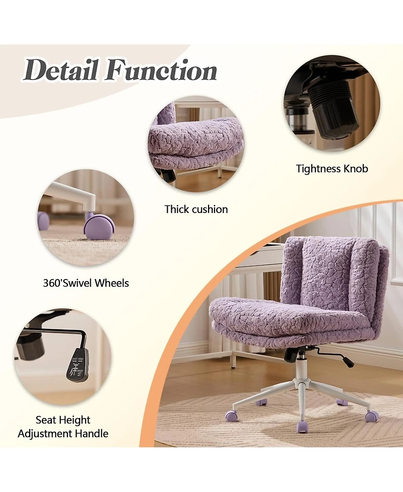 Rainsken Faux Fur Criss Cross Office Chair