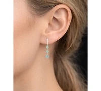 Macy's Green Jade Earrings in Sterling Silver