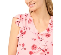 CeCe Women's V-Neck Ruffle Blouse