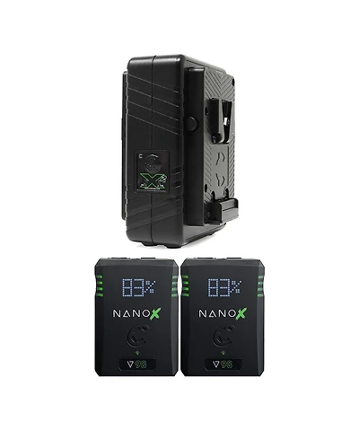 Core Swx Gpm-X2S Mini Dual Travel Battery Charger, V-Mount with Core Swx Nano-V98X V-mt Smart Batt Pk