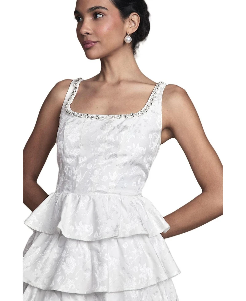 Coast Women's Ruffle Hem Mini Wedding Dress