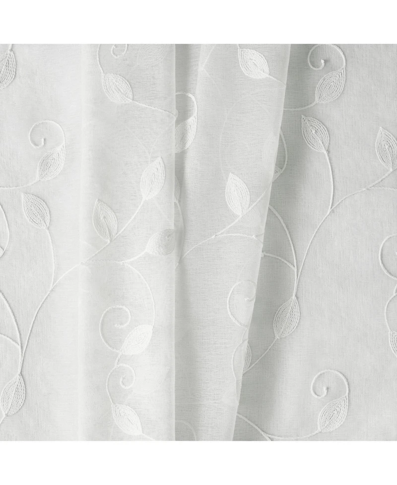 Ellis Curtain Chatham 100% Polyester Embroidered Sheer Rod Pocket Tiers 70" x 36"