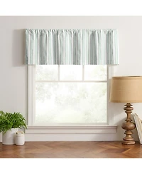 Ellis Curtain Saratoga Stripe 100% Cotton Tailored Rod Pocket Valance 50" x 16"