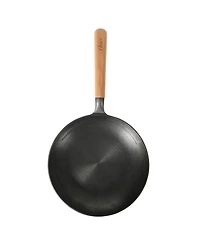Oster Platinum 9.5" preseasoned cast iron skillet with wood handle, lightweight nonstick pan