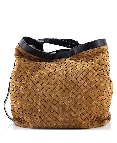 Pre-Owned Bottega Veneta Large Passenger Bag Intrecciato Suede