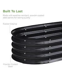 Best Choice Products 4x2x1ft Outdoor Raised Metal Oval Garden Bed, Planter Box for Vegetables, Flowers