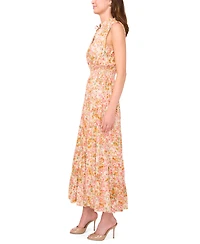 Msk Women's Sleeveless Smocked Waist Tiered Maxi Dress