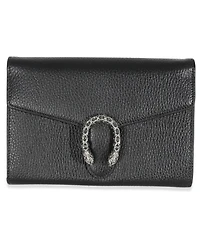Pre-Owned Gucci Black Dollar Calfskin Dionysus Chain Wallet